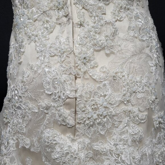 NWT~$1350~CASABLANCA~6/8~IVORY LACE EMBELLISHED STRAPLESS WEDDING DRESS GOWN - Picture 14 of 16